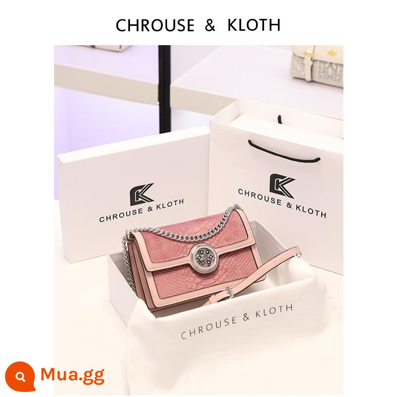 Quà tặng sinh nhật cô gái trang web chính thức nhỏ C & K Flagship Store ánh sáng túi xách nữ sang trọng 2023 dây chuyền da mới Túi Messenger - Nhung hồng