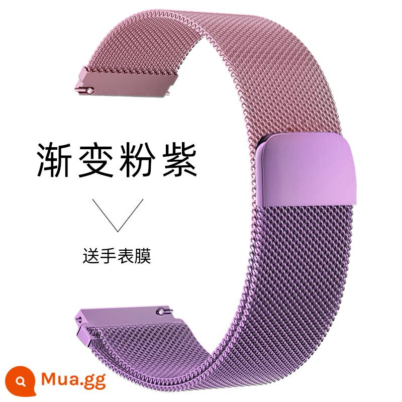 Thích hợp cho đồng hồ Huawei gt3pro Dây đeo Milanese watch3 kim loại hút nam châm gt2 đai thép á hậu vinh quang ma thuật2 dây đeo cổ tay chuỗi đồng hồ e Vitality pro thanh lịch gspro summer new - [Gradient hồng và tím] Milanese từ tính