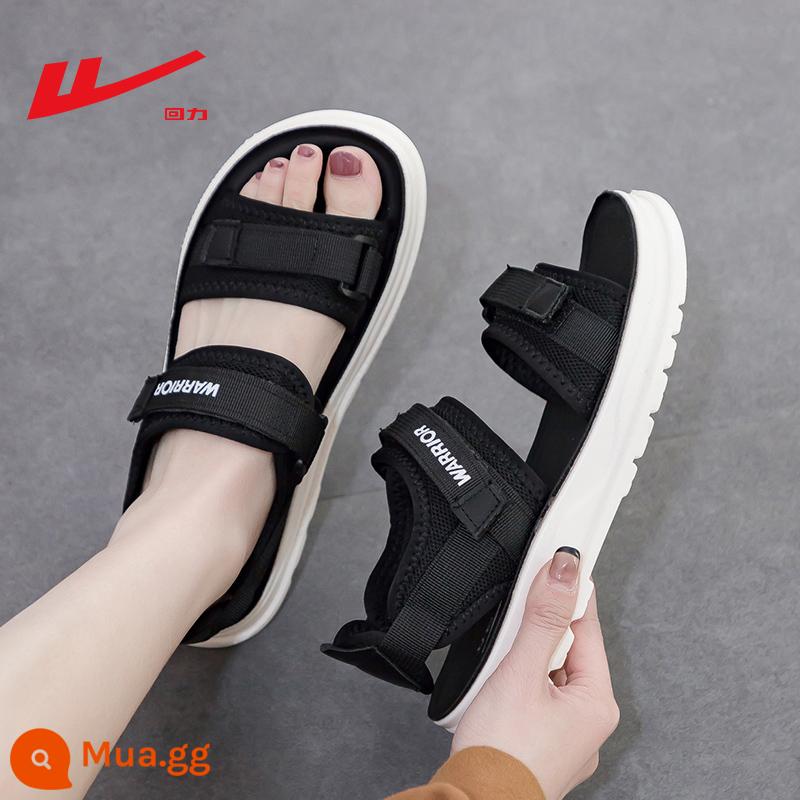 Xăng đan quai hậu nữ mùa hè 2023 mới đế dày giày nữ thời trang đế bằng Velcro giày thể thao đi biển - Black-0537 Sandal thời trang hot