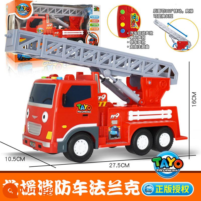 TAYO Little Taiyou Bus Quán tính Trẻ em Bé trai Gianni Leni Nhà để xe trung tâm Bộ tòa nhà - Phiên bản âm thanh và ánh sáng [Rescue Fire Truck-Frank]