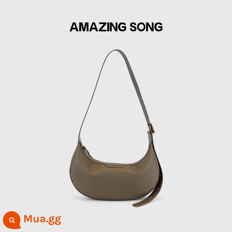 Dòng túi nửa mặt trăng Amazing Song thiết kế thích hợp túi Messenger xách tay một vai dành cho nữ - Vừa [màu nâu hạnh nhân]