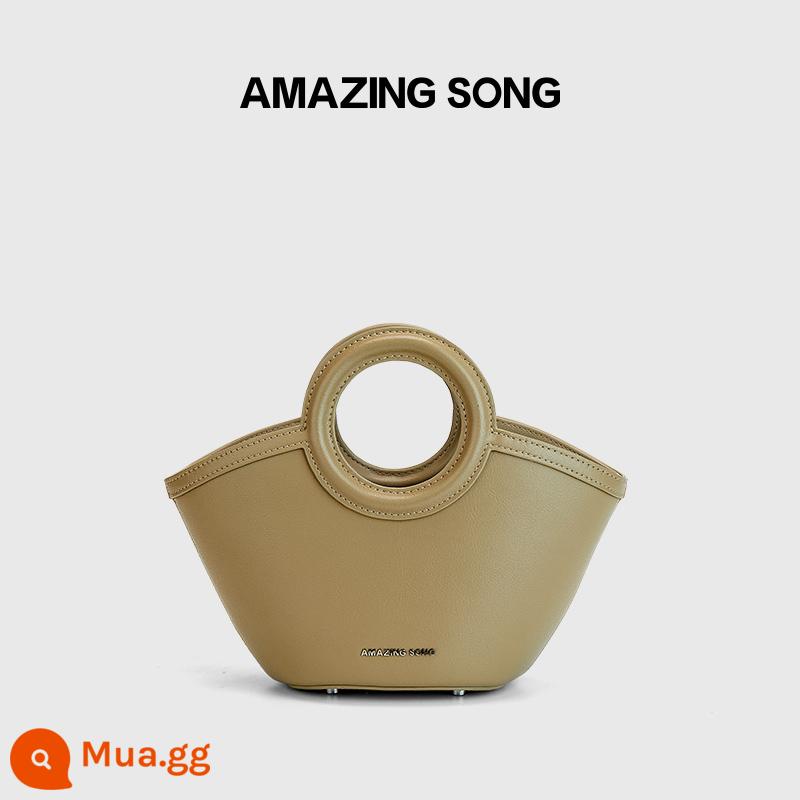 Túi con sò Amazing Song nhỏ thu đông 2022 thời trang mới Túi xách tay da một vai đơn giản cho nữ - Nhỏ [màu sồi]