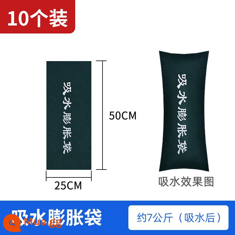 10 gói bao cát chống lũ kiểm soát lũ tài sản đặc biệt bao cát chống lũ túi bông túi bạt cứu hỏa túi giữ nước hộ gia đình - 10 túi xốp thấm hút 25*50cm