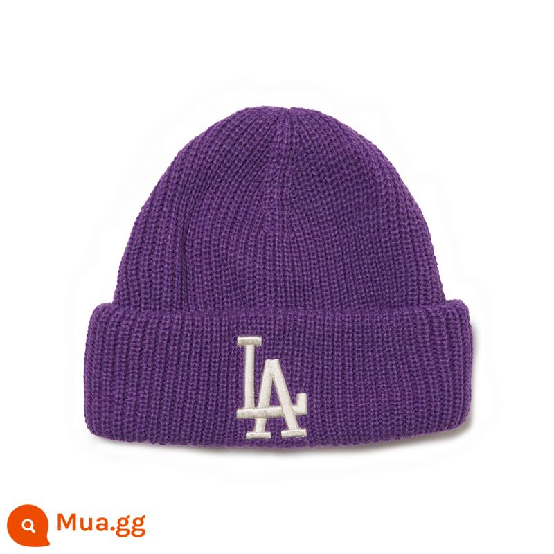 MLB chính thức mũ nam nữ NY mũ len LOGO thêu thể thao mùa thu đông thạch chống gió lạnh mũ CPB5 - Los Angeles Dodgers/Hoa oải hương đậm