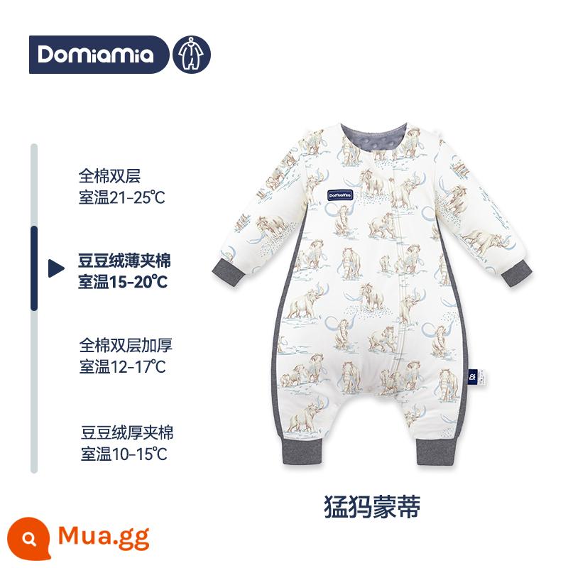 Túi ngủ mùa đông cho bé Domiamia 2 tầng trẻ em Bộ đồ ngủ cotton dày dặn nhiệt độ không đổi chăn chống đá - Phần 2 - Mammoth Monty - chăn lông cừu mỏng (nhiệt độ khuyến nghị 15-20oC)