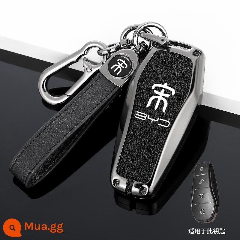 Bài hát BYD plus key cover bài hát plusdmi bài hát prodmi bài hát pro bài hát max đặc biệt ev vỏ xe khóa - Model B Song Biao [màu súng kim loại + da đen + vòng tay khóa đôi] MJ nhỏ