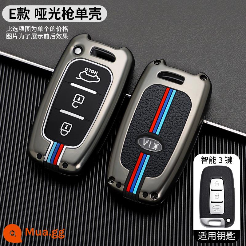 Túi chìa khóa KIA vỏ kim loại K3K4K5kx3kx5/7 smart running Sorento Yi running Kaishen set khóa nam CHÉO - Mẫu E ba nút★Mẫu hợp kim ba màu [vỏ đơn] màu súng mờ