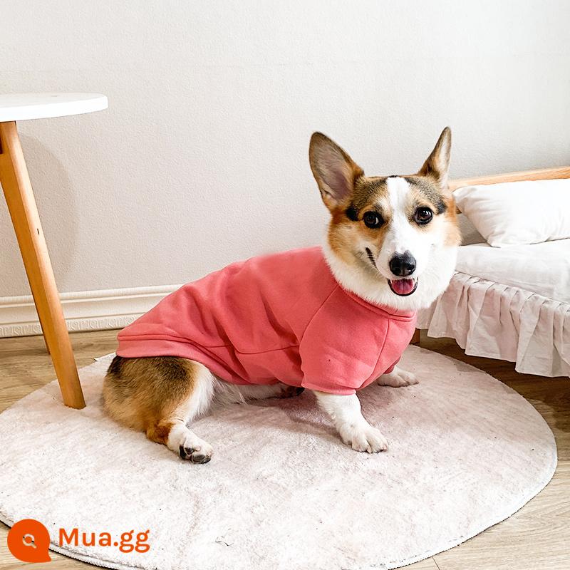 Corgi Quần Áo Cho Chó Quần Áo Mùa Đông Quần Áo Thu Đông Thu Đông Mỏng Shiba Inu Dachshund Thú Cưng Vừa Chó Shiba Inu Thu Đông - Màu hồng [Lông cừu vào mùa thu đông]