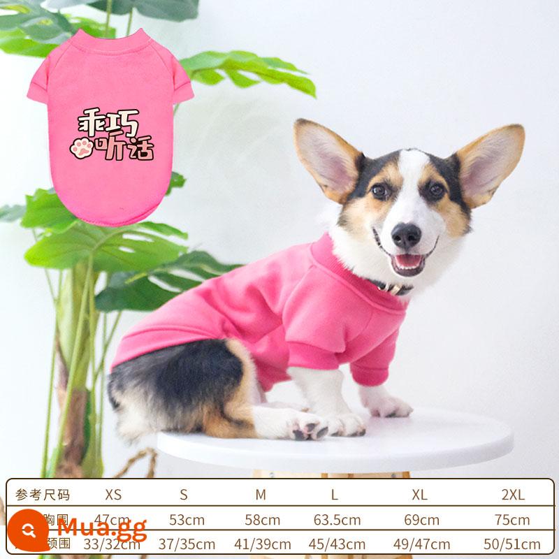 Corgi Quần Áo Cho Chó Quần Áo Mùa Đông Quần Áo Thu Đông Thu Đông Mỏng Shiba Inu Dachshund Thú Cưng Vừa Chó Shiba Inu Thu Đông - Dưa hấu đỏ ngoan ngoãn và ngoan ngoãn [cộng với nhung vào mùa thu đông]