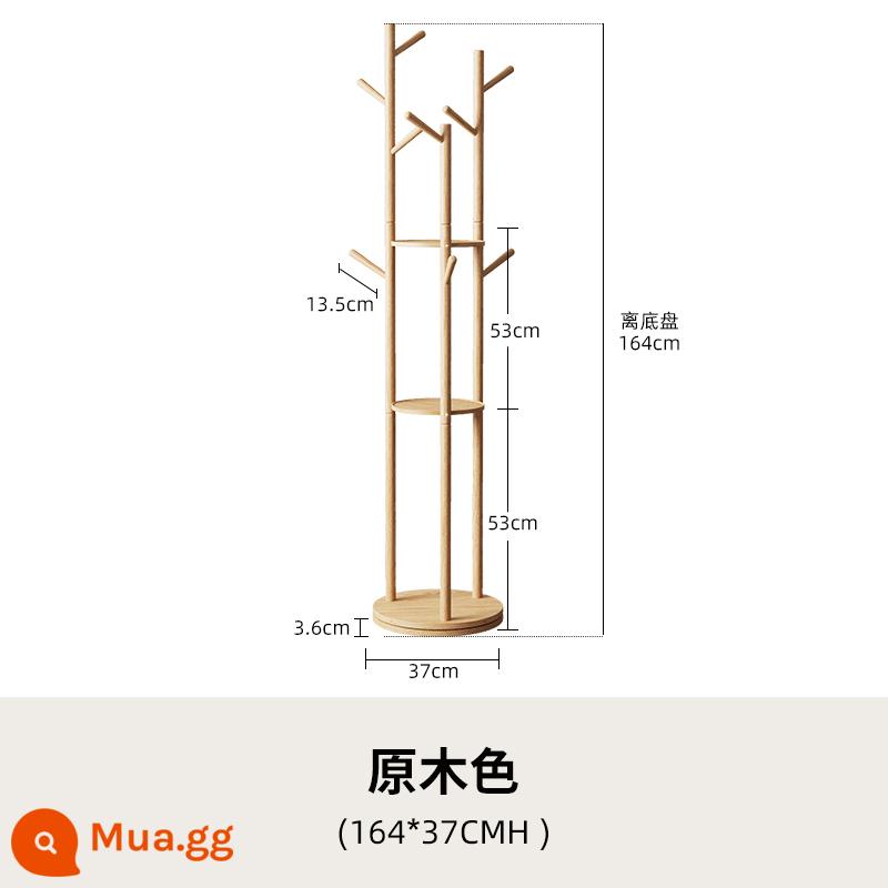 Đào Tất Cả Gỗ Chắc Chắn Áo Giá Treo Sàn Phòng Ngủ Hộ Gia Đình Giá Dọc Giá Treo Quần Áo Móc Treo Phòng Khách - Giá treo quần áo xoay màu gỗ