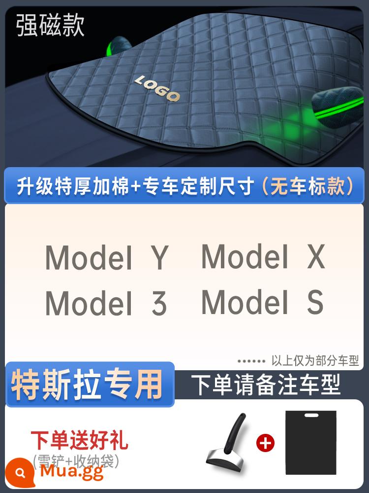 Che tuyết ô tô kính chắn gió trước chống sương giá chống tuyết chống đóng băng che kính chắn gió ô tô cửa sổ vải mùa đông dày mùa đông - [Tesla Exclusive] Phiên bản đặc biệt + Logo ô tô丨3 cửa sổ siêu dày 12 lớp丨Xẻng tuyết miễn phí + Túi đựng đồ
