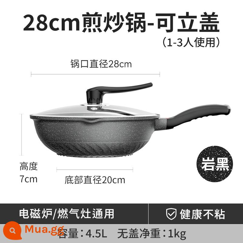Chảo chống dính đá Maifan chảo gia dụng cảm ứng bếp gas gas đặc biệt thích hợp cho chảo đáy phẳng không khói - [Cổ điển] Chảo rán 28cm (thích hợp cho 1-3 người)..