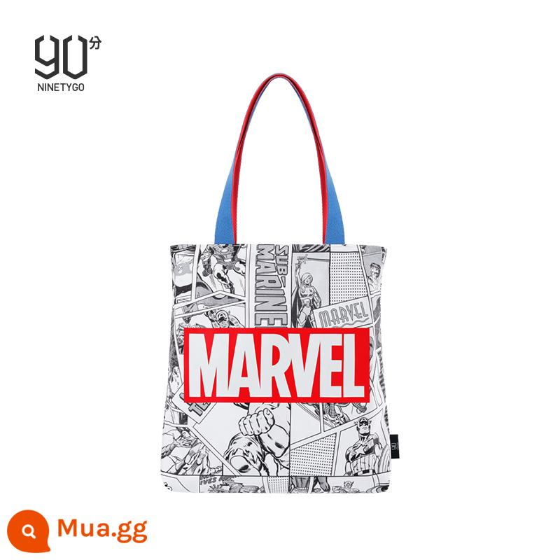 90 Điểm Ổ Cắm Thông Marvel Khớp Người Sắt Người Nhện Công Suất Lớn Vải Đa Năng 1 Vai Di Động Túi Tote - Phiên bản giới hạn - màu nguyên bản