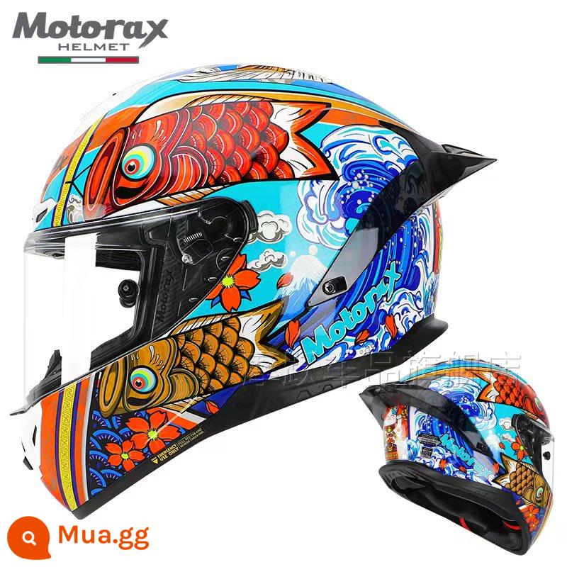 MOTORAX Morex R50S Một Đầu Máy Xe Lửa Mũ Bảo Hiểm Full Mũ Bảo Hiểm Nam Nữ Đuôi Lớn Gió Xuân Xe Bốn Mùa - Cá koi thế hệ thứ hai [giá đặc biệt, không có quà tặng]