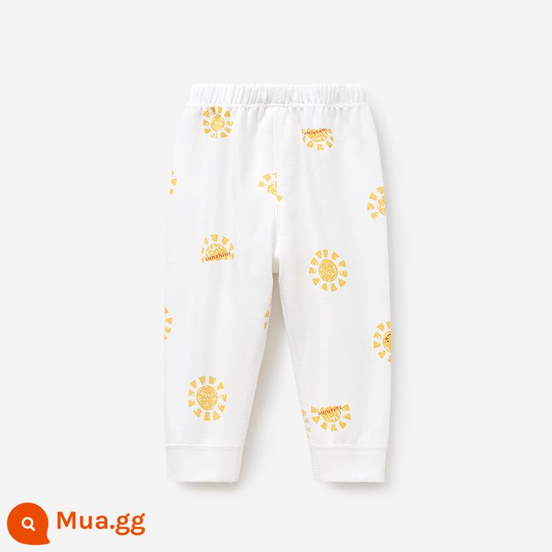 Quần vệ sinh trẻ em mùa xuân thu đông quần cotton nguyên chất cho bé trai và bé gái đáy mở đồ ngủ cho bé quần dài ấm áp - 3KZ001 Nắng Vàng