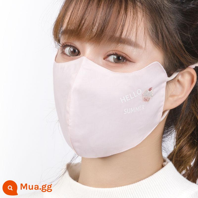 Mặt nạ nữ mùa xuân và mùa hè chống nắng thoáng khí mùa hè tăng cotton nguyên chất chống tia cực tím nữ thần thời trang vải cotton chống gió - Bột thịt bánh nhỏ mùa hè