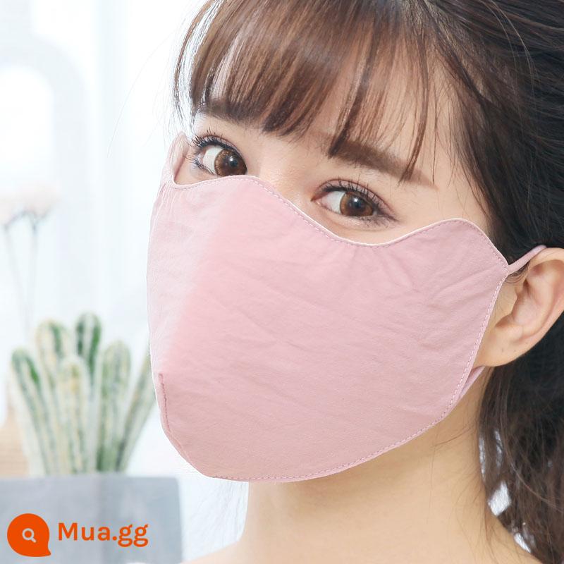 Khẩu trang thu đông nam nữ cotton nguyên chất tăng khả năng chống gió mùa đông ấm áp chống lạnh thoáng khí nữ thần thời trang màu đen hợp thời trang - Phiên bản ánh sáng mùa đông màu hồng