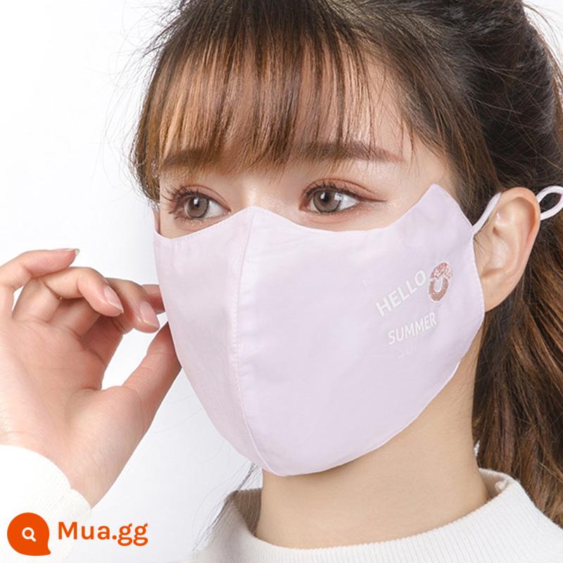 Khẩu trang chống nắng Ms. summer thời trang xuân hè không chống tia UV cotton tinh khiết bảo vệ mắt cotton giặt được - Bánh rán mùa hè màu hồng