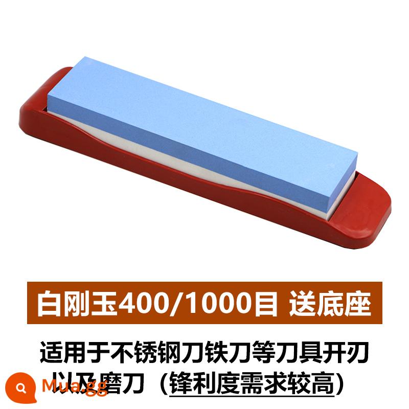 Đá Mài Hộ Gia Đình Dao Nhà Bếp Lưỡi Dao Nhà Bếp 2 Mặt Dày Nhanh Chóng Mài Hiện Vật Gỗ Tinh Dầu Đá Chân Đế - Godama trắng 400/1000