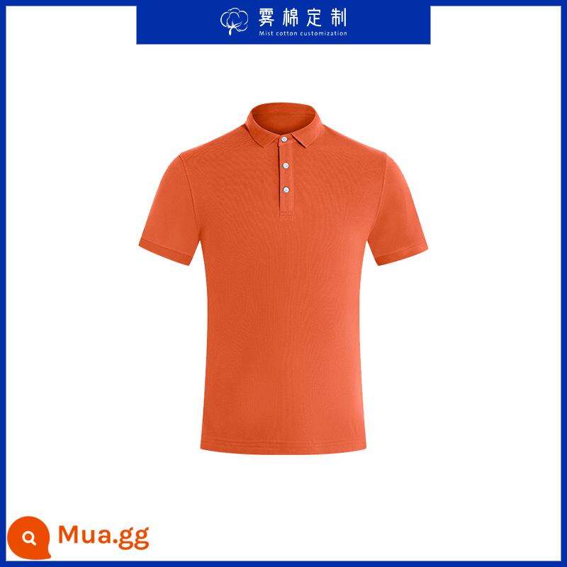 Áo sơ mi tùy chỉnh cotton ngắn tay áo thun in thêu logo đội mùa hè áo liền quần tùy chỉnh quần áo làm việc - sức sống cam