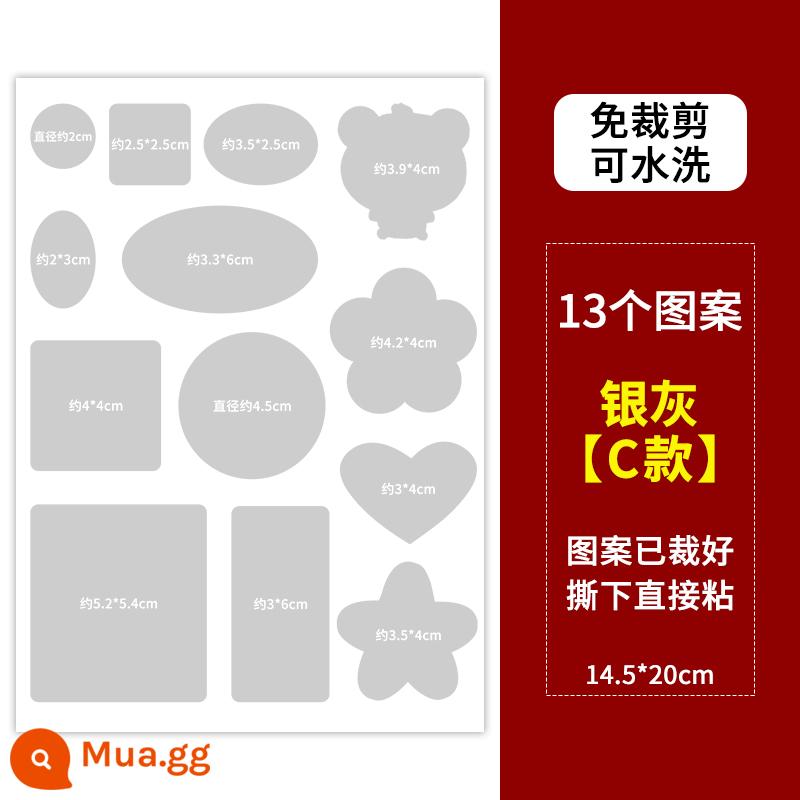 Tự dính xuống áo khoác tem vá lỗ liền mạch sửa chữa sửa chữa trợ cấp quần áo trẻ em vá lỗ hoạt hình không có đường may vải vá tiên tiến - Màu xám bạc ★Độ bám dính mạnh mẽ được nâng cấp thế hệ thứ hai★ Đảm bảo chống dính ✅