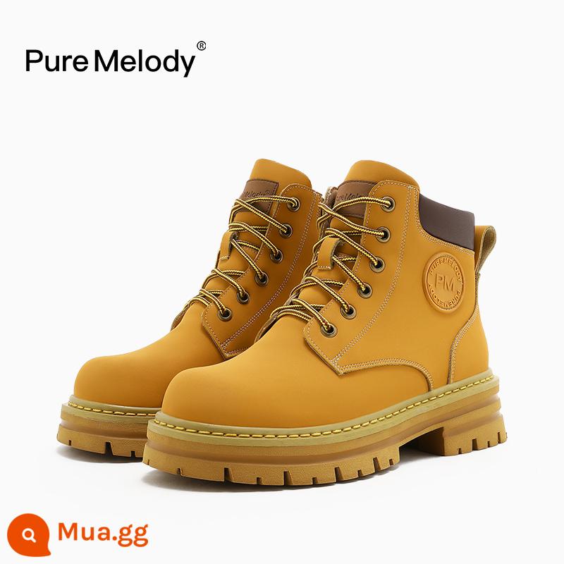 PM Martin Boots Mùa xuân và Mùa thu Boot Boot Boots Boots của Anh Xu hướng trong khi giày da tạm thời bị hỏng Xóa giày phụ nữ - PLQC7056 Nghệ sâu