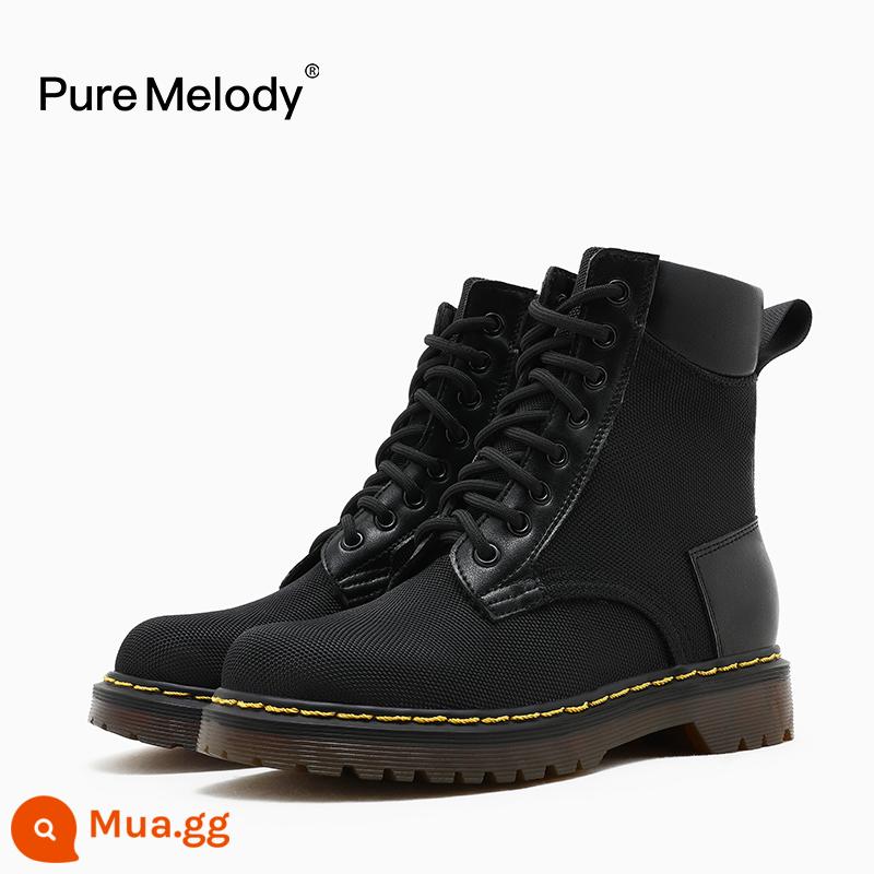 PM Martin Boots Mùa xuân và Mùa thu Boot Boot Boots Boots của Anh Xu hướng trong khi giày da tạm thời bị hỏng Xóa giày phụ nữ - PM3308 đen tự nhiên