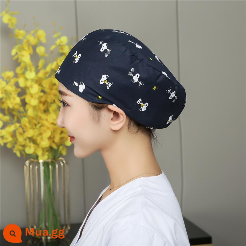 Mũ phòng mổ nữ cotton mũ y tá giam hóa trị bao đầu mũ phòng khám nha khoa bác sĩ làm việc mũ nam - Snoopy có thể điều chỉnh khóa Polyester