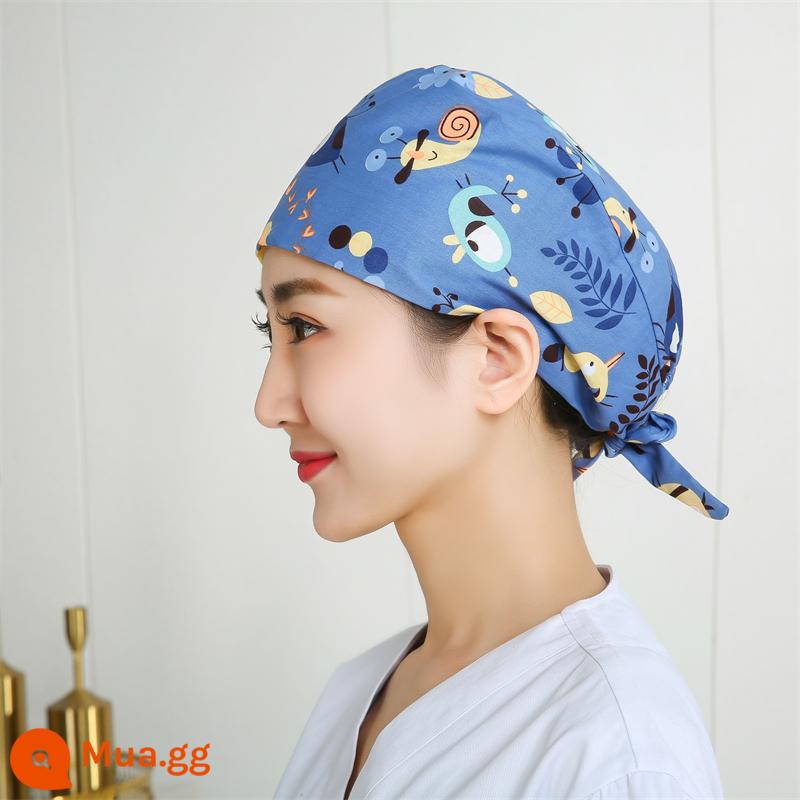 Mũ phòng mổ nữ cotton mũ y tá giam hóa trị bao đầu mũ phòng khám nha khoa bác sĩ làm việc mũ nam - Con Ốc Sên