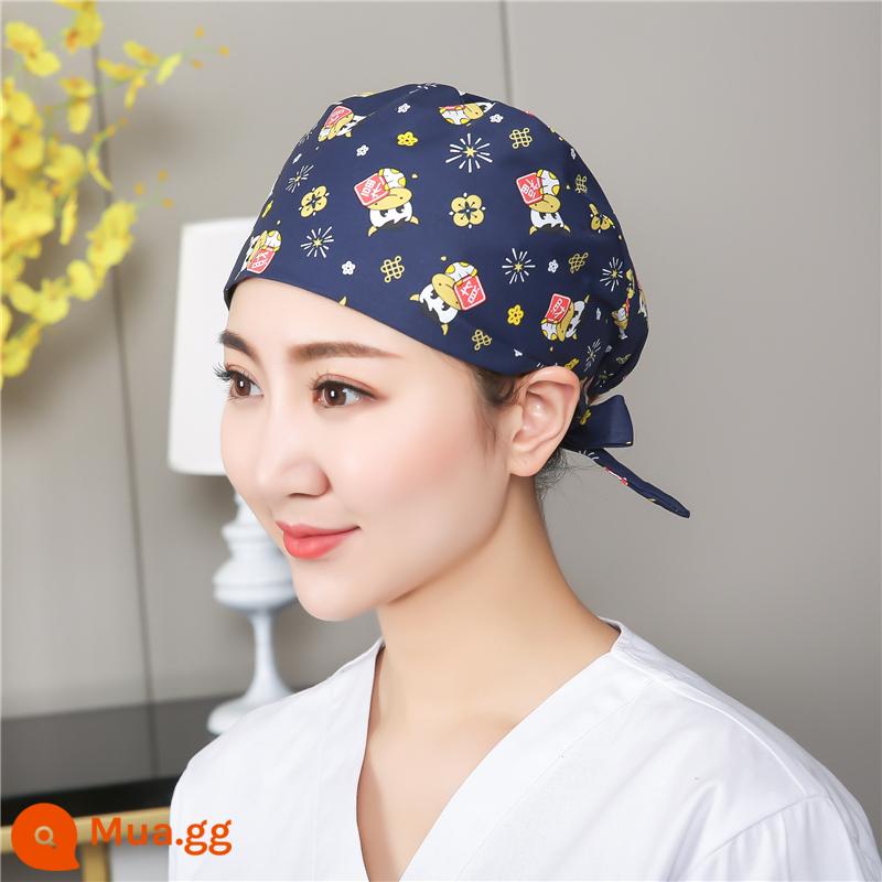 Mũ phòng mổ nữ cotton mũ y tá giam hóa trị bao đầu mũ phòng khám nha khoa bác sĩ làm việc mũ nam - Tăng giá