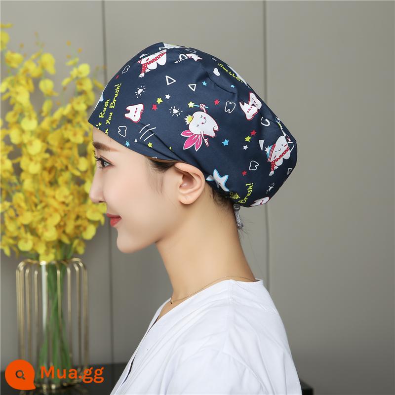 Mũ phòng mổ nữ cotton mũ y tá giam hóa trị bao đầu mũ phòng khám nha khoa bác sĩ làm việc mũ nam - Khóa điều chỉnh thiên thần nha khoa bằng sợi polyester