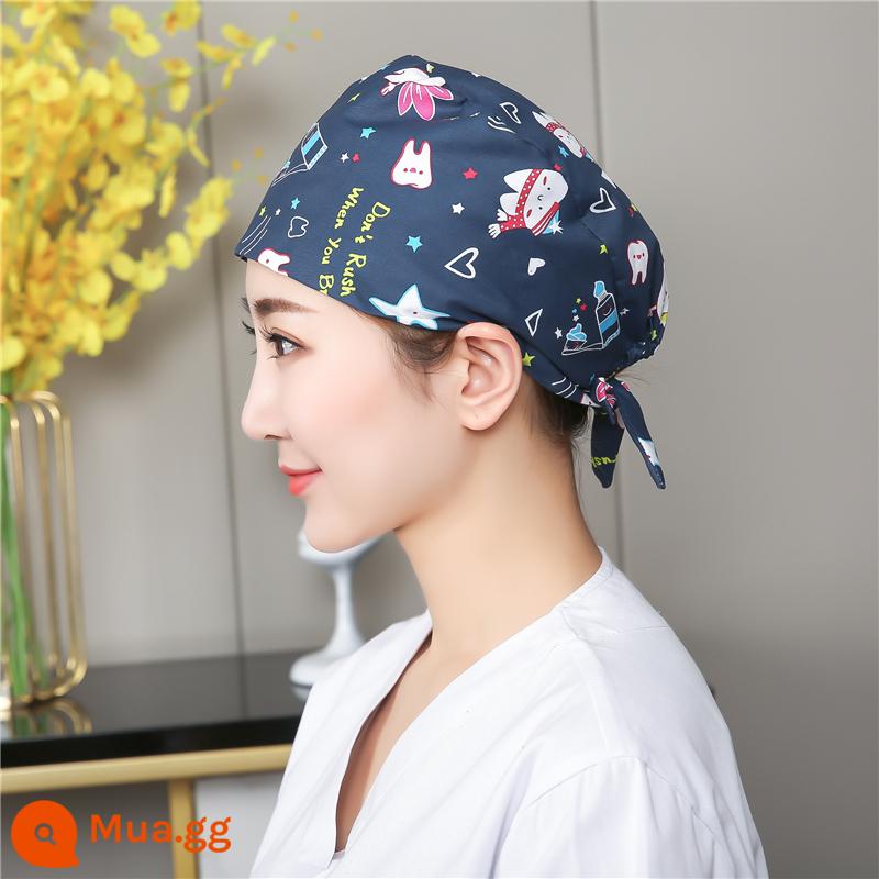 Mũ phòng mổ nữ cotton mũ y tá giam hóa trị bao đầu mũ phòng khám nha khoa bác sĩ làm việc mũ nam - sợi polyester thiên thần nha khoa