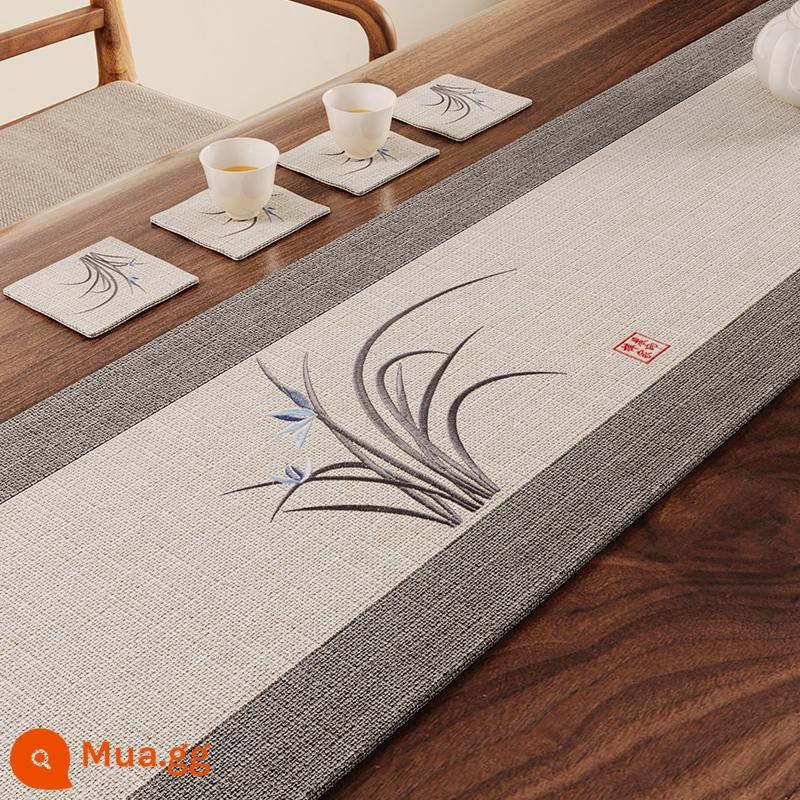 Trung Quốc Mới Phong Cách Cotton Linen Khăn Trải Bàn Chống Thấm Nước Bàn Trà Thảm Vải Thiền Thư Pháp Họp Khăn Trải Bàn Hình Chữ Nhật Khăn Trải Bàn Vải Bảng Cờ - [Cờ bàn] Zhiruoyoulan