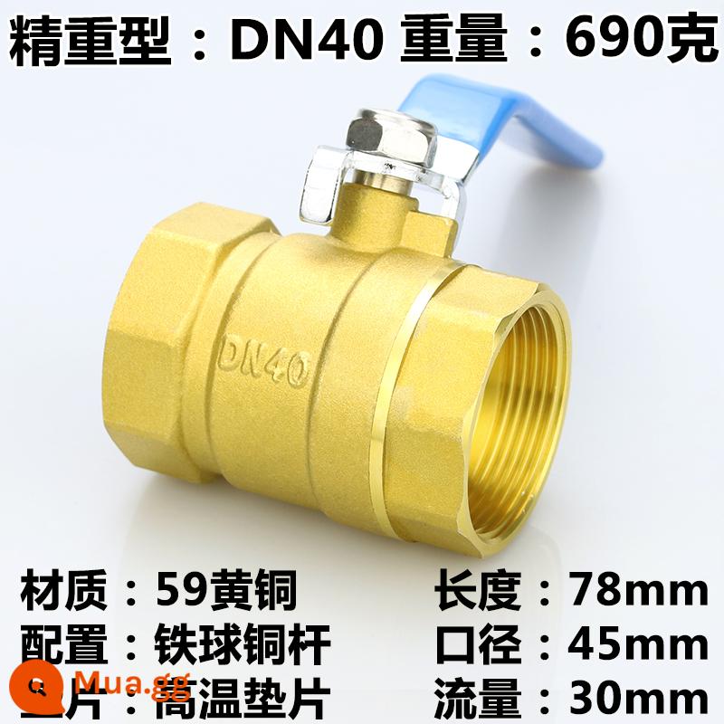 Van bi chuyển nước van đồng toàn phần 4 điểm dn15 van 6 điểm dn20 chịu nhiệt độ cao 1 inch 2 van bi đồng 25 tap water 50 - Van bi chịu nhiệt độ cao màu vàng chanh DN40