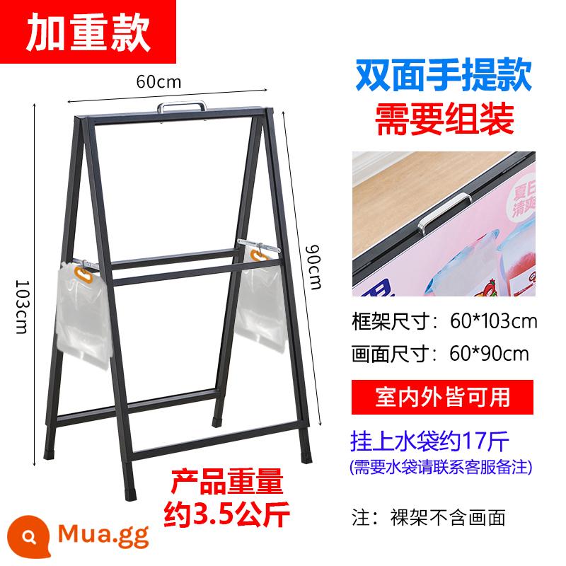 Bảng trưng bày biển quảng cáo ngoài trời quán cà phê bảng trưng bày bảng kt đứng giá treo poster đứng trên sàn - Trọng lượng lắp ráp di động hai mặt 60X90