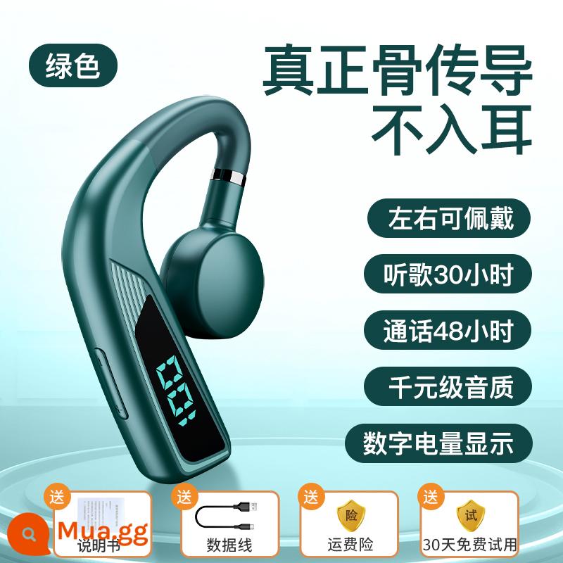 Thật Không Dây Dẫn Truyền Qua Xương Tai Nghe Bluetooth 2022 Mới Cảm Biến Xương Móc Tai Thể Thao Thích Hợp Cho Huawei Apple - [Mint Green] Phiên bản tiêu chuẩn ◆ Dẫn truyền xương thật ◆ Hiển thị pin ◆ 48 giờ đàm thoại ◆ 30 giờ nghe nhạc