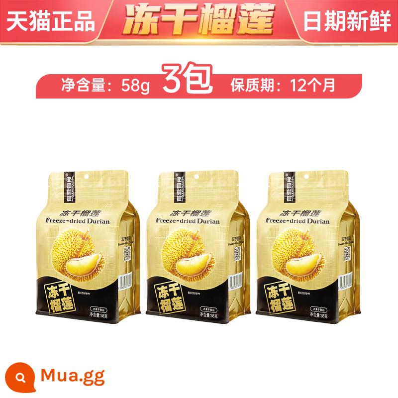 Có snack, sầu riêng sấy lạnh, trái cây gối vàng Thái Lan sấy lạnh giải tỏa cơn thèm, món ăn vặt tốt cho sức khỏe, đặc sản văn phòng giải trí - Sầu riêng đông khô 58g x 3 túi