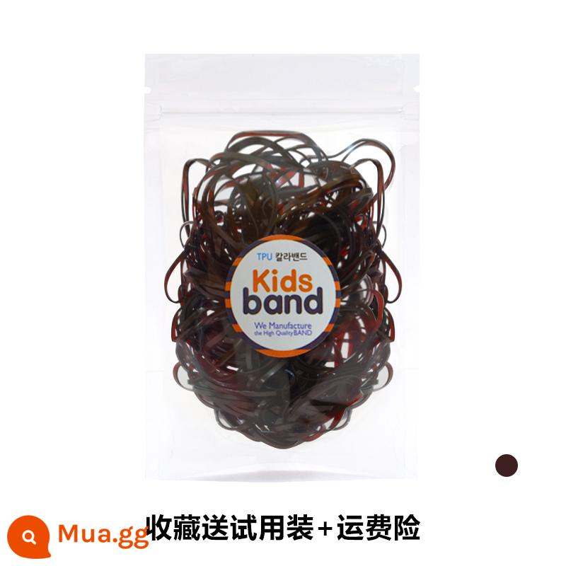 Hàn Quốc KidsBand vòng cao su màu cho bé dùng một lần dây cao su không làm tổn thương tóc nhỏ màu kẹo - Vòng tròn lớn 10# màu nâu (6 tuổi trở lên và người lớn)