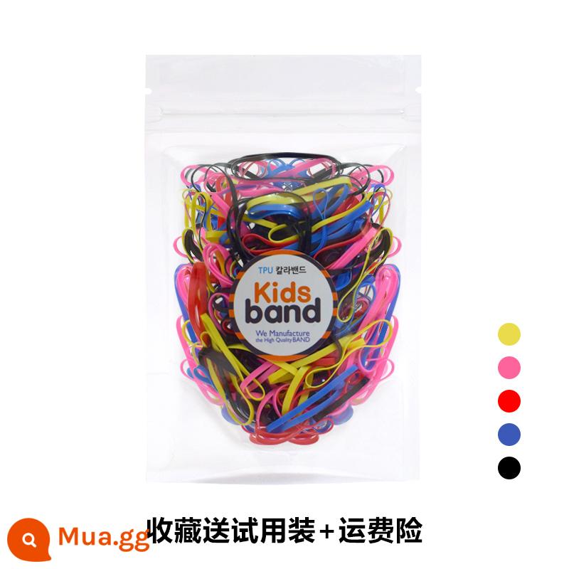 Hàn Quốc KidsBand vòng cao su màu cho bé dùng một lần dây cao su không làm tổn thương tóc nhỏ màu kẹo - Vòng tròn màu đen 11 # (trên 6 tuổi và người lớn)