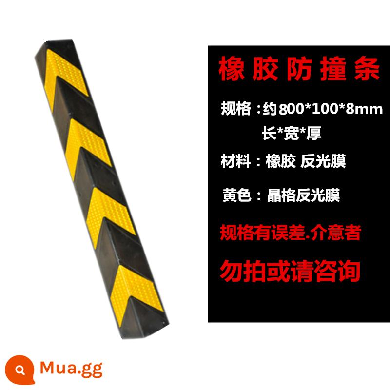 Nhà để xe ngầm cao su không gian đậu xe cột dải chống va chạm góc gói mềm lan can tường dải góc cảnh báo phản quang dải tự dính - Cao su màu vàng và đen 80cm*10cm*0.8cm