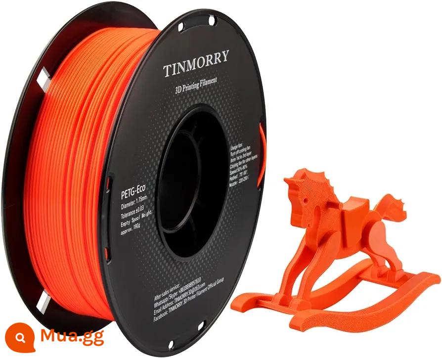 Tinmorry: Dây tóc in 3D PETG tiếp xúc với nguyên liệu Tianrui PETG-ECO, gói 1kg - Quả cam