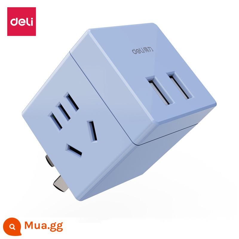 USB mạnh mẽ đa chức năng ổ cắm tường khối lập phương Rubik xốp chuyển đổi nhiều cổng phích cắm không dây không có dây cắm - Không dây/xanh nhạt [2 lỗ kết hợp + 2 bộ USB] 33626