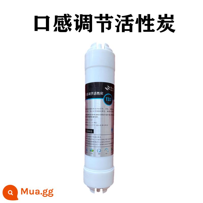 Máy lọc nước lọc đa năng 10 inch miệng phẳng bông pp dạng hạt carbon thẩm thấu ngược màng RO hộ gia đình bộ lọc nước 5 giai đoạn - Phía sau than hoạt tính chữ T nhỏ