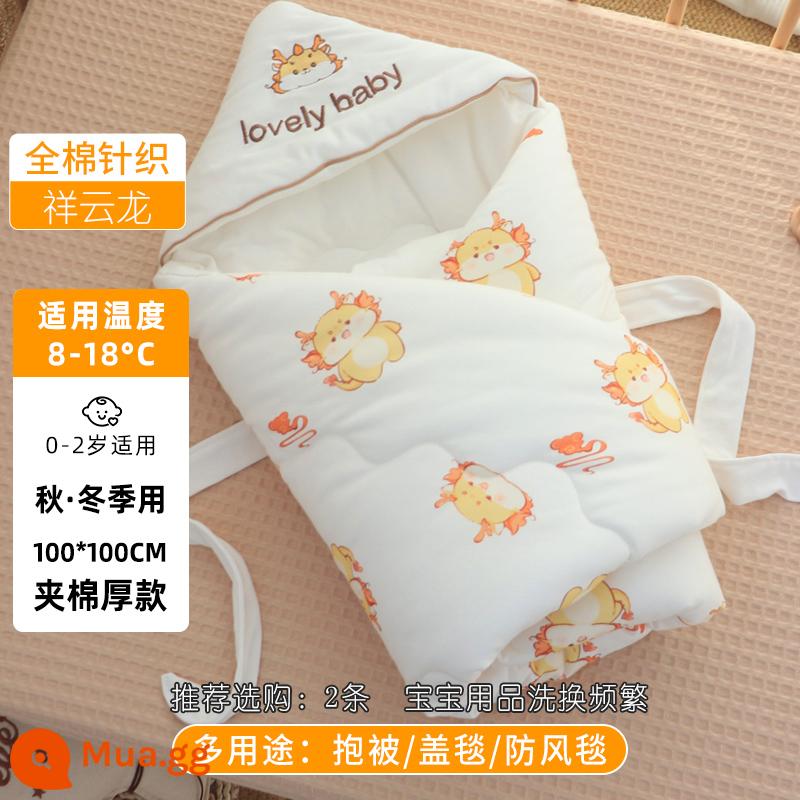 Sơ Sinh Mùa Xuân Và Mùa Thu Cho Bé Nguyên Chất Cotton Chăn Mỏng Sơ Sinh Chống Sốc Phòng Sinh Đầm Cho Tất Cả Các Mùa - Chăn bông dệt kim dày Xiangyunlong (cho mùa thu đông)