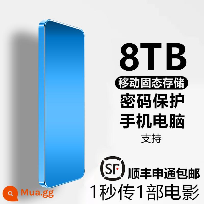 Ổ cứng di động siêu mỏng Western 2T tốc độ cao 1000Gb ổ cứng di động dung lượng lớn 2t ổ cứng thể rắn lưu trữ máy tính - 8000GB [xanh sapphire] [mã hóa + sao lưu tự động + lõi tốc độ cao thế hệ thứ 8]