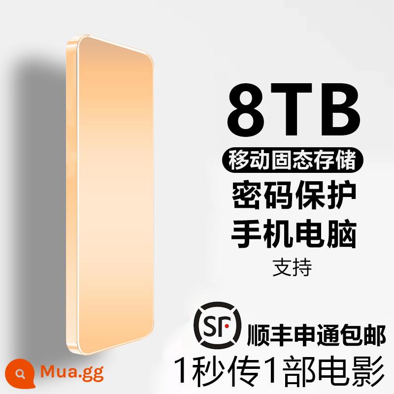 Ổ cứng di động siêu mỏng Western 2T tốc độ cao 1000Gb ổ cứng di động dung lượng lớn 2t ổ cứng thể rắn lưu trữ máy tính - 8000GB [vàng miếng nhỏ] [mã hóa + sao lưu tự động + lõi tốc độ cao thế hệ thứ 8]