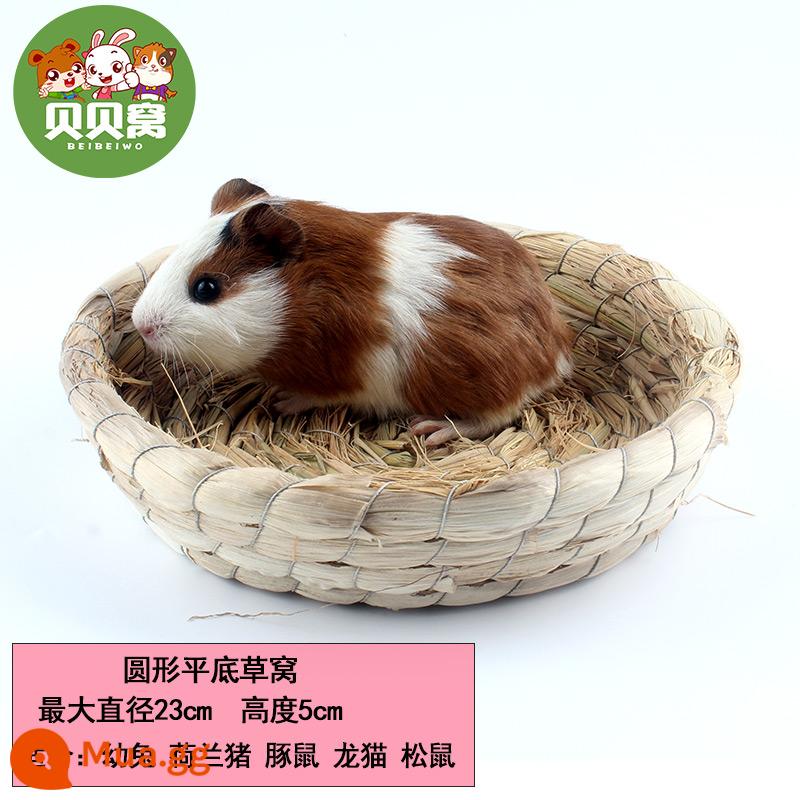 Chuột Lang Totoro Chuột Lang Thỏ Mùa Đông Ấm Áp Đặc Biệt Tổ Cỏ Rơm Thảm Lớn Hamster Hideaway Nhà Đồ Ngủ - Tổ cỏ đáy phẳng tròn