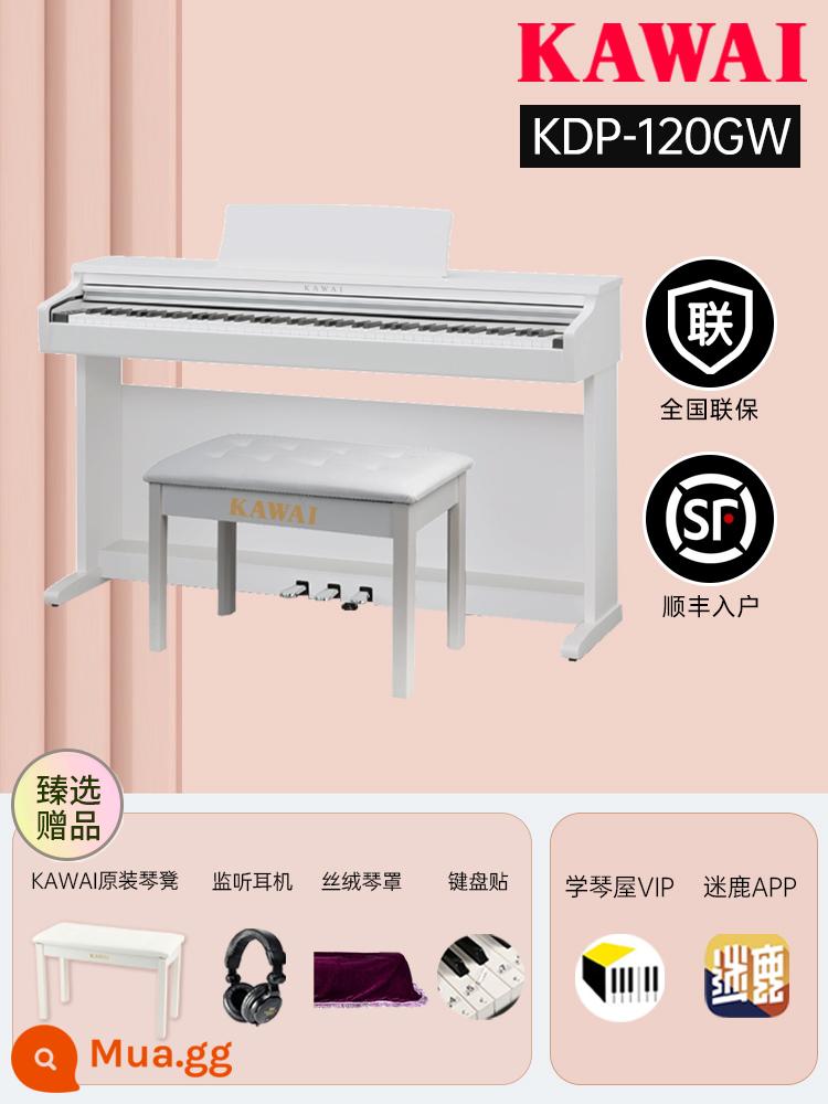 KAWAI Đàn organ điện tử Kawai KDP120/110 búa nặng 88 phím Kawai cho người mới bắt đầu tại nhà kỹ thuật số chuyên nghiệp - KDP120GW (màu vân gỗ trắng cổ điển)