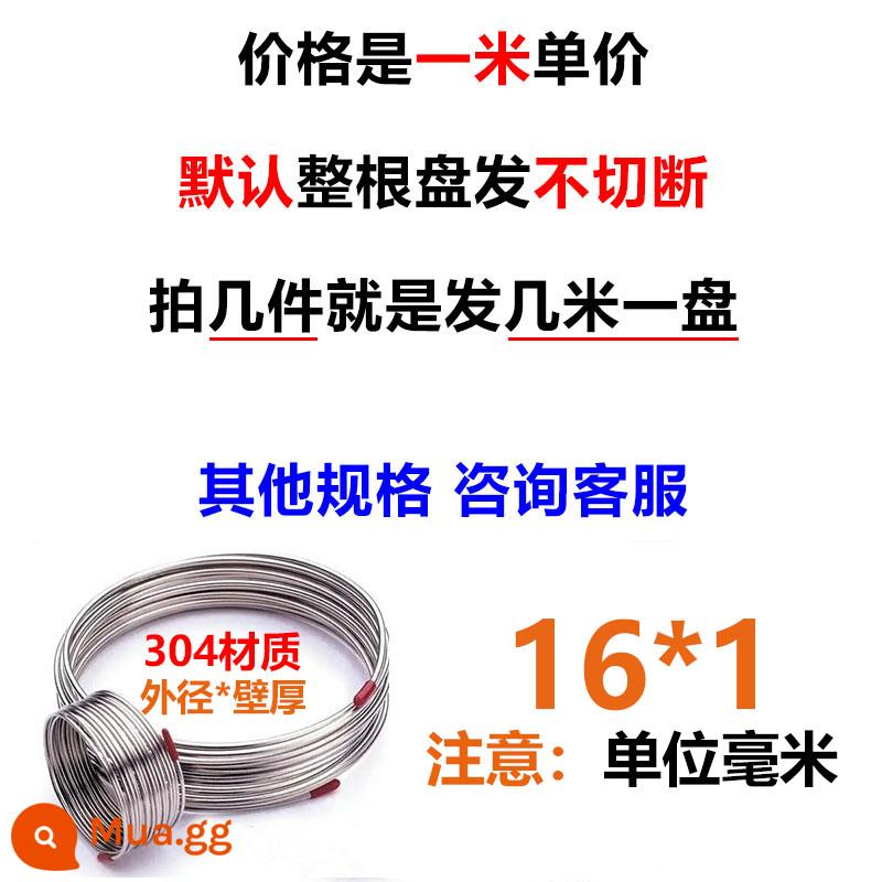 Thép không gỉ 304 cuộn dây dụng cụ ống ống nguồn khí ống 316L sắc ký khí dòng ống thép không gỉ ống mao dẫn - 304 16*1