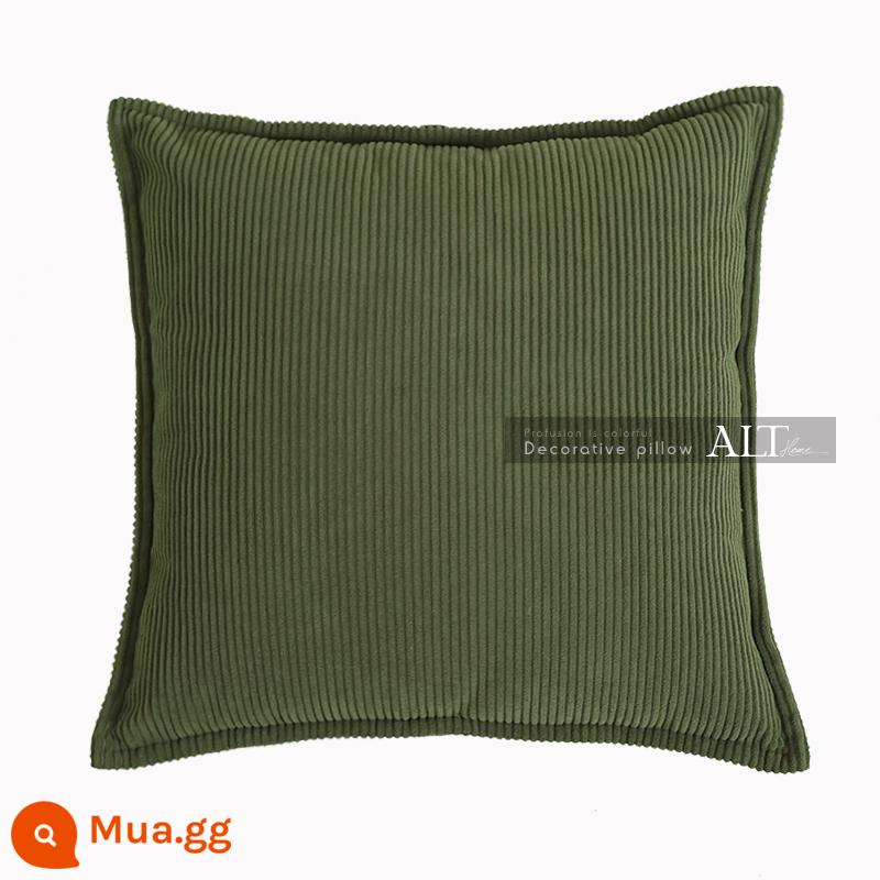 Gối sofa phòng khách nhẹ nhàng sang trọng, đệm đầu giường cao cấp, đệm lưng, vỏ đệm cửa sổ nhung kẻ, không lõi - vàng xanh